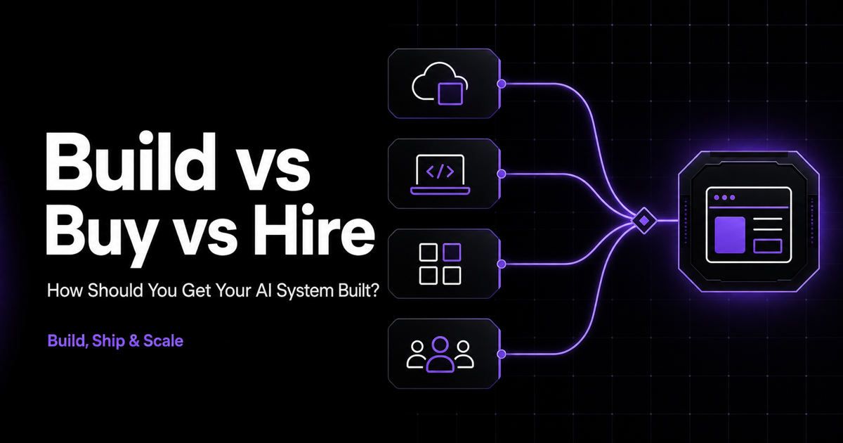 Build vs Buy vs Hire: How Should You Get Your AI System Built?